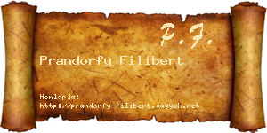 Prandorfy Filibert névjegykártya